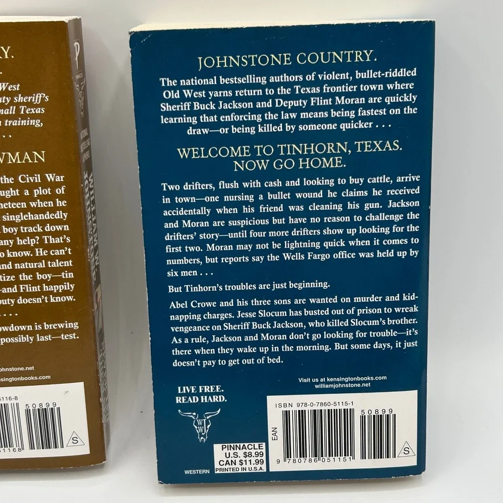 BUNDLE Johnstone 2 Tinhorn Western Series Fiction Book Lot Paperback Cowboy 2022